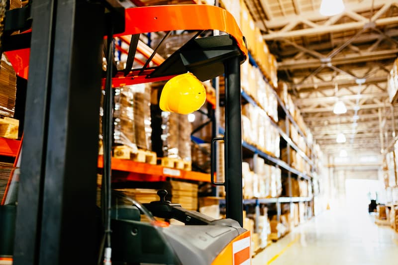 Picture of a forklift in a warehouse