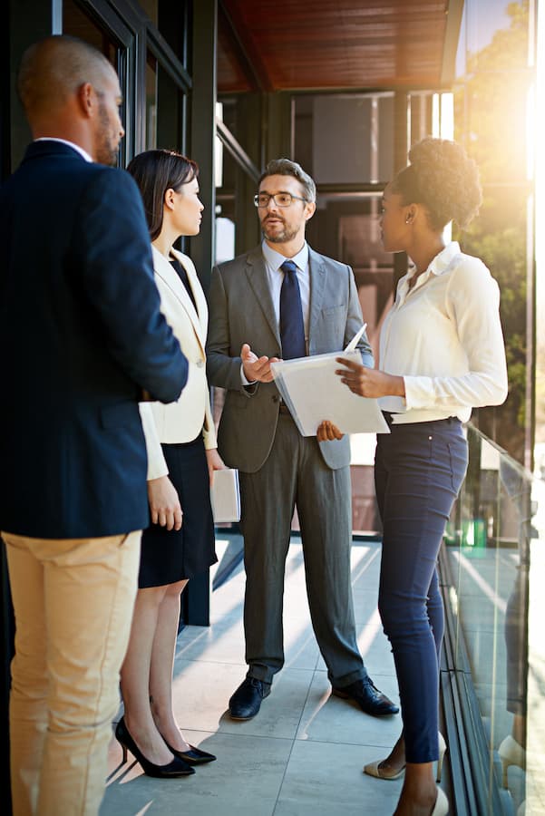 Business colleagues having a conversation