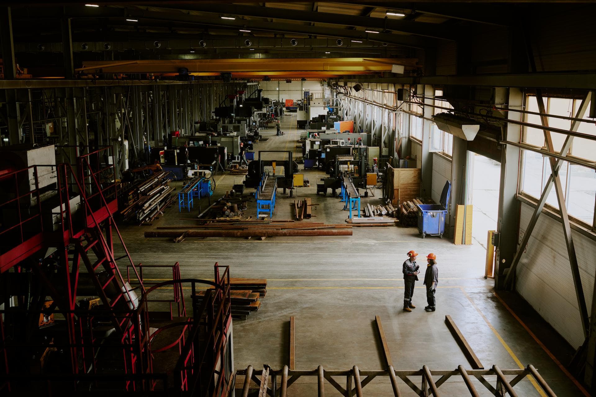 Full view of a large industrial workshop