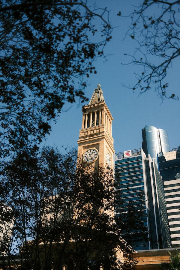 View of Brisbane city Clock Tower in CBD