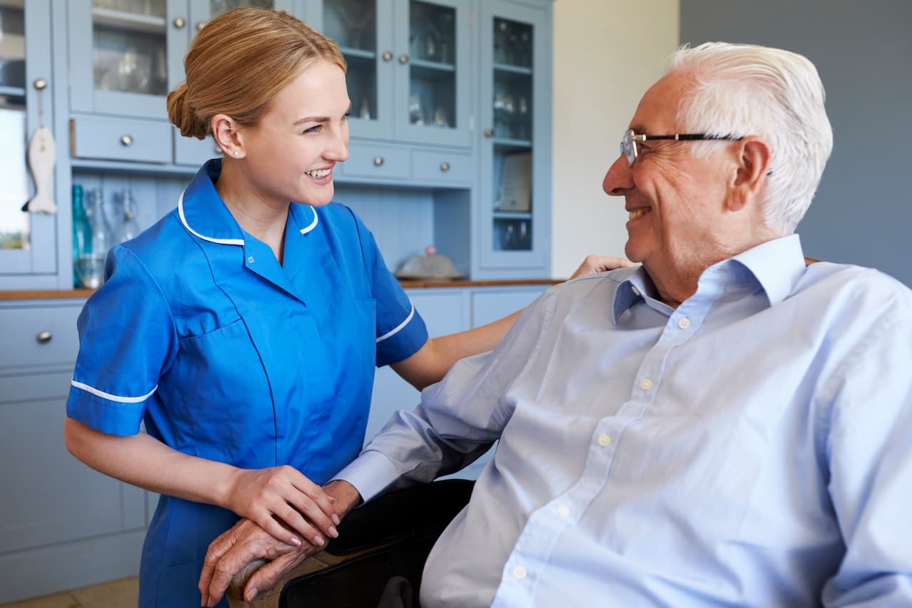 Age care Registered nurse visiting a patient at home in Brisbane