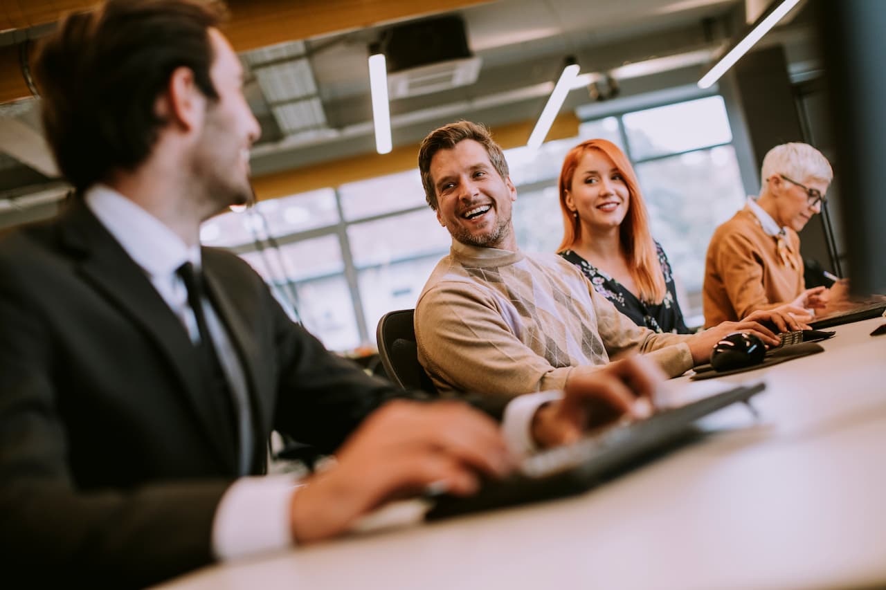 Group of accounting and finance business people in a modern office