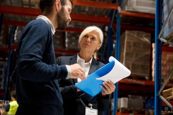 Manager and Supervisor in warehouse