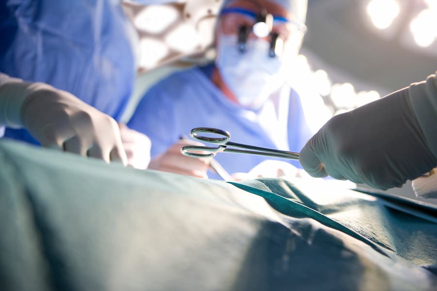 Operating Room Team Performing a Surgery