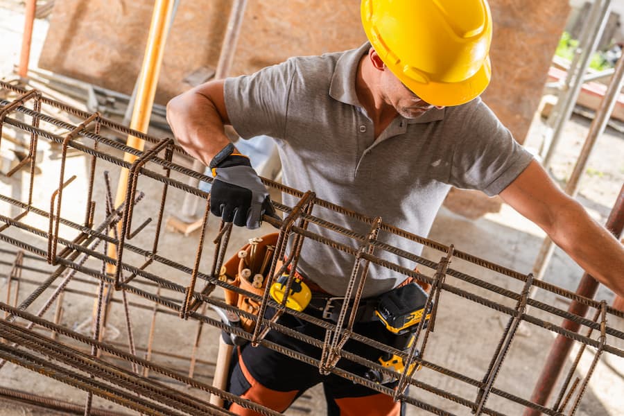 Steel fixer in a Brisbane construction site