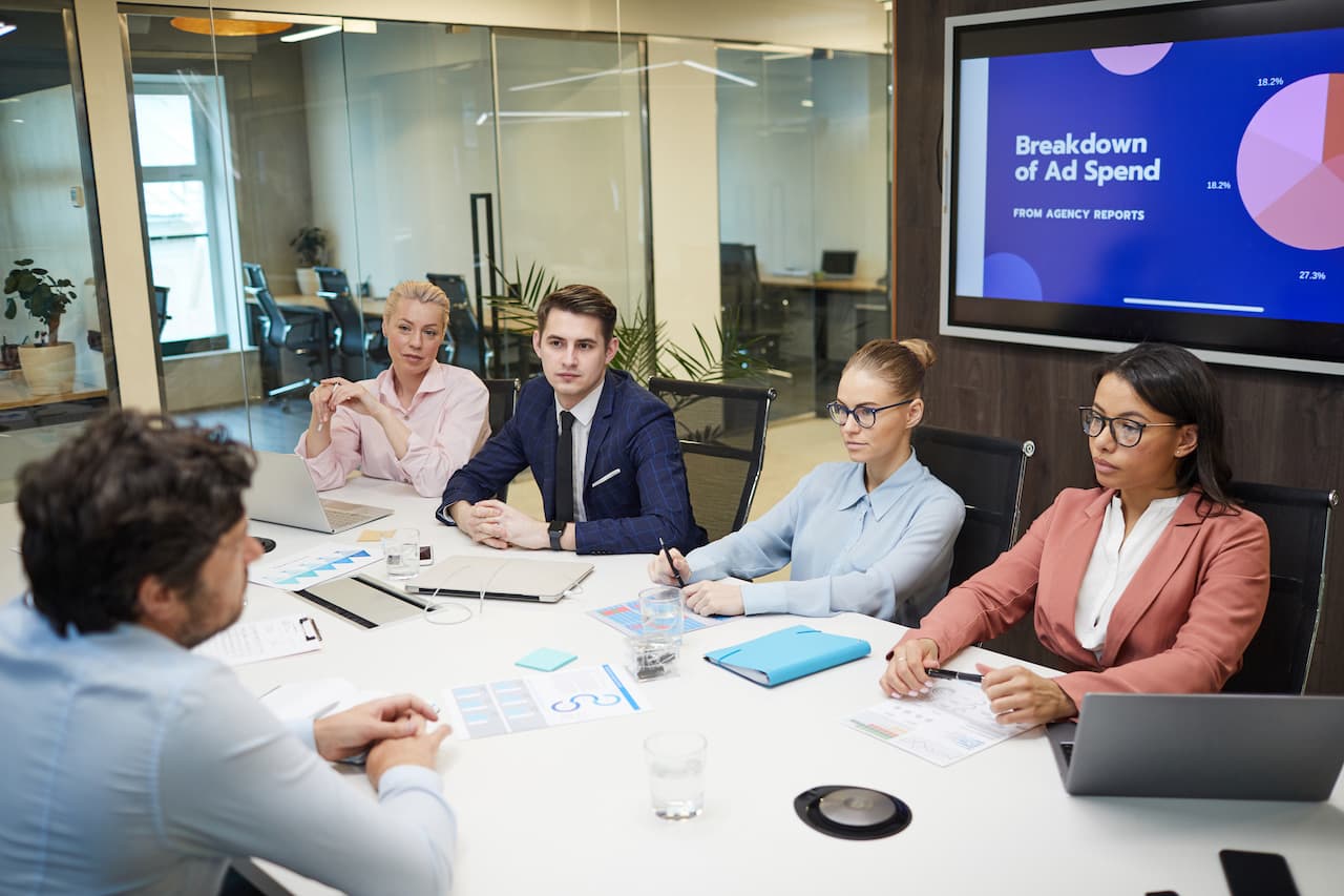 Marketing presentation at office